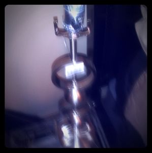 2 beautiful contemporary silver like lamps